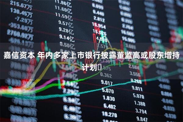 嘉信资本 年内多家上市银行披露董监高或股东增持计划​